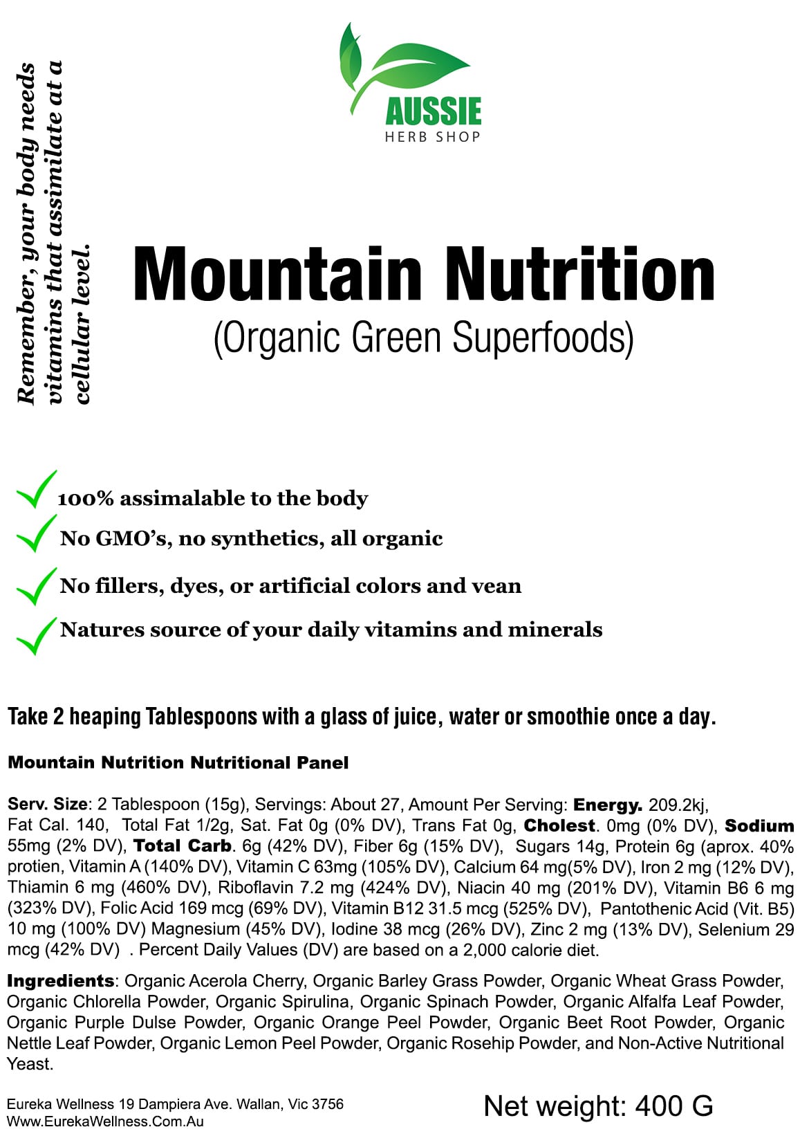 Mountain Nutrition (Organic Green Superfoods)